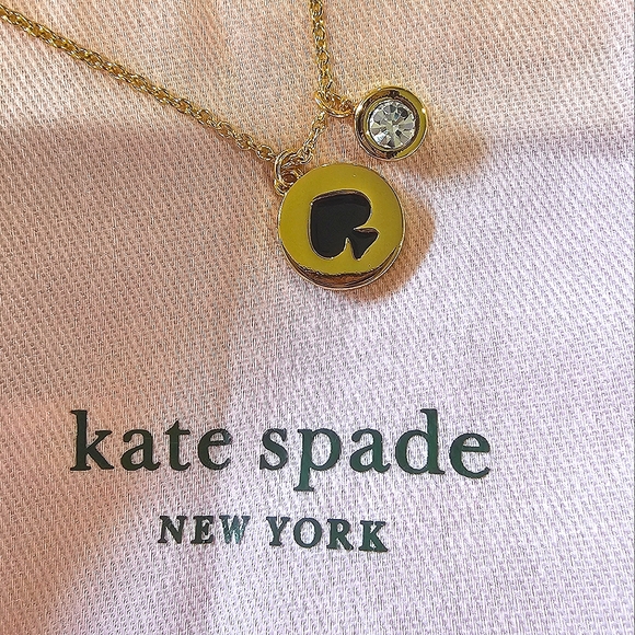 kate spade Jewelry - Kate Spade Spot the Spade Gold Charm Necklace New with Tag and Dust Bag